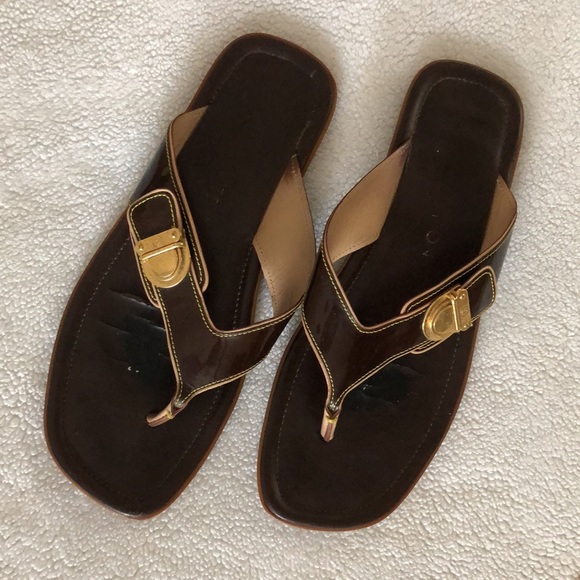Louis Vuitton Authentic ladies sandals! Dust Bag! Vintage! brown/tan! 37 1/2 - Picture 5 of 15
